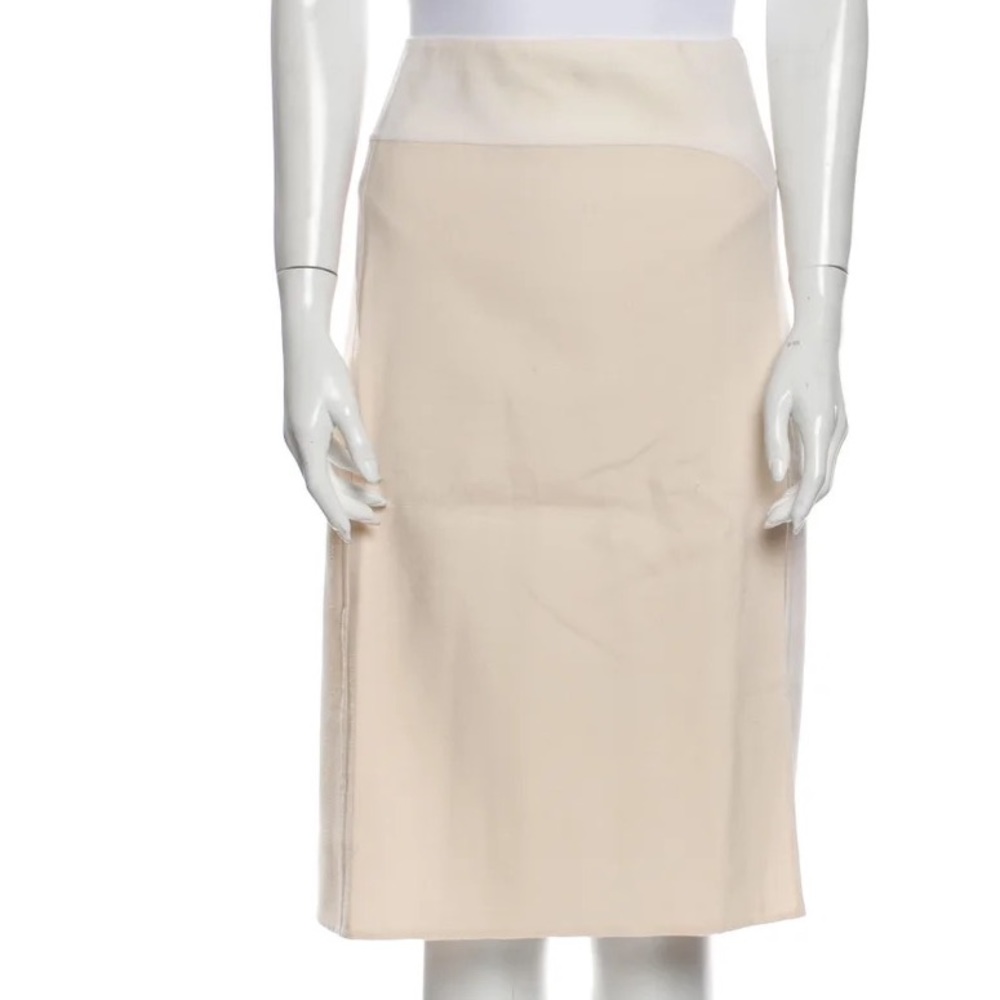 Marc Jacobs Colorblock Wool knee length Skirt front slit pastel colors